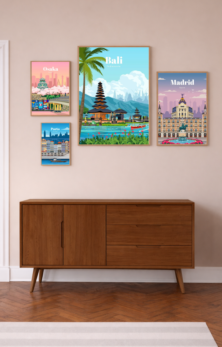 Affiche Bali - Collection Paysages Urbains