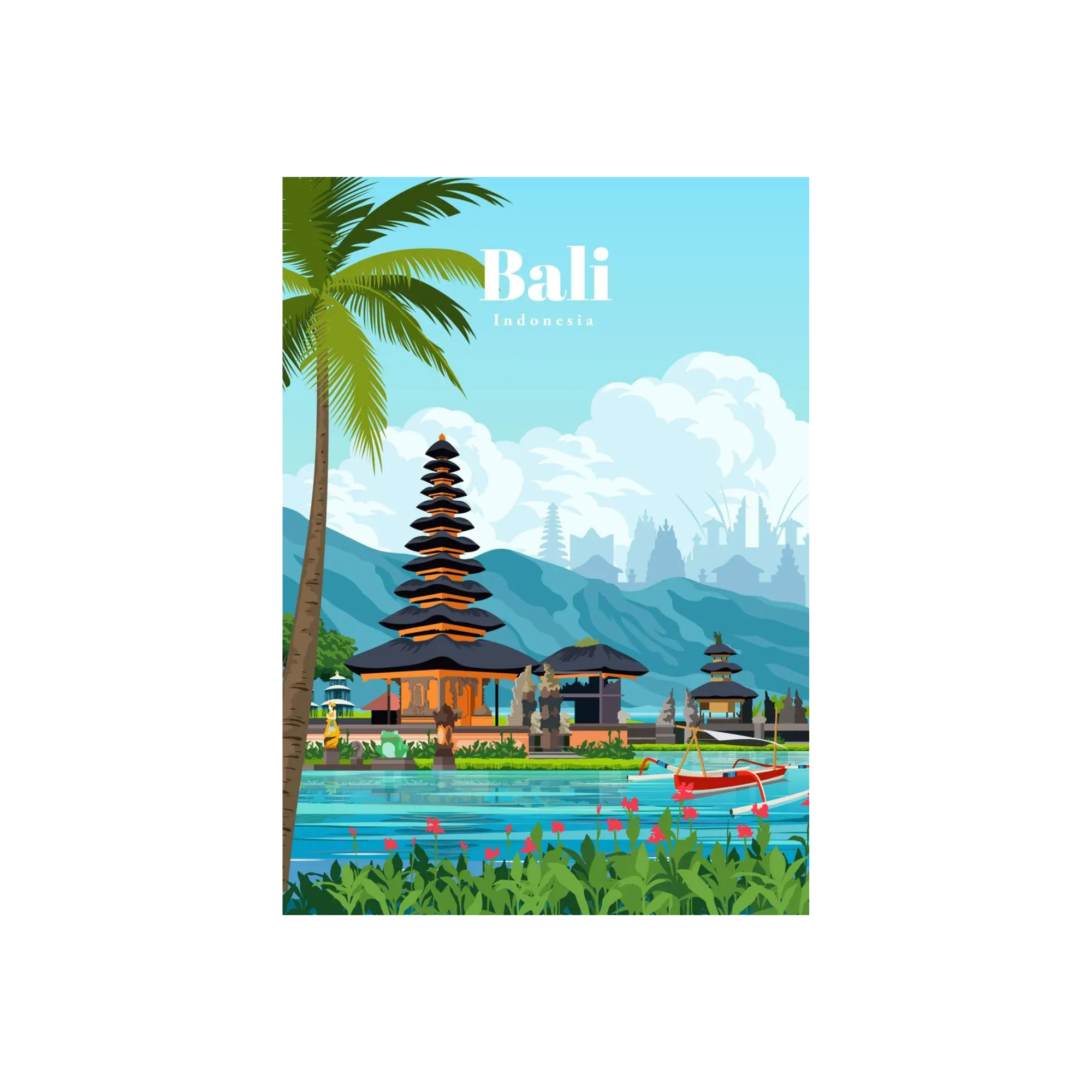 Affiche Bali - Collection Paysages Urbains