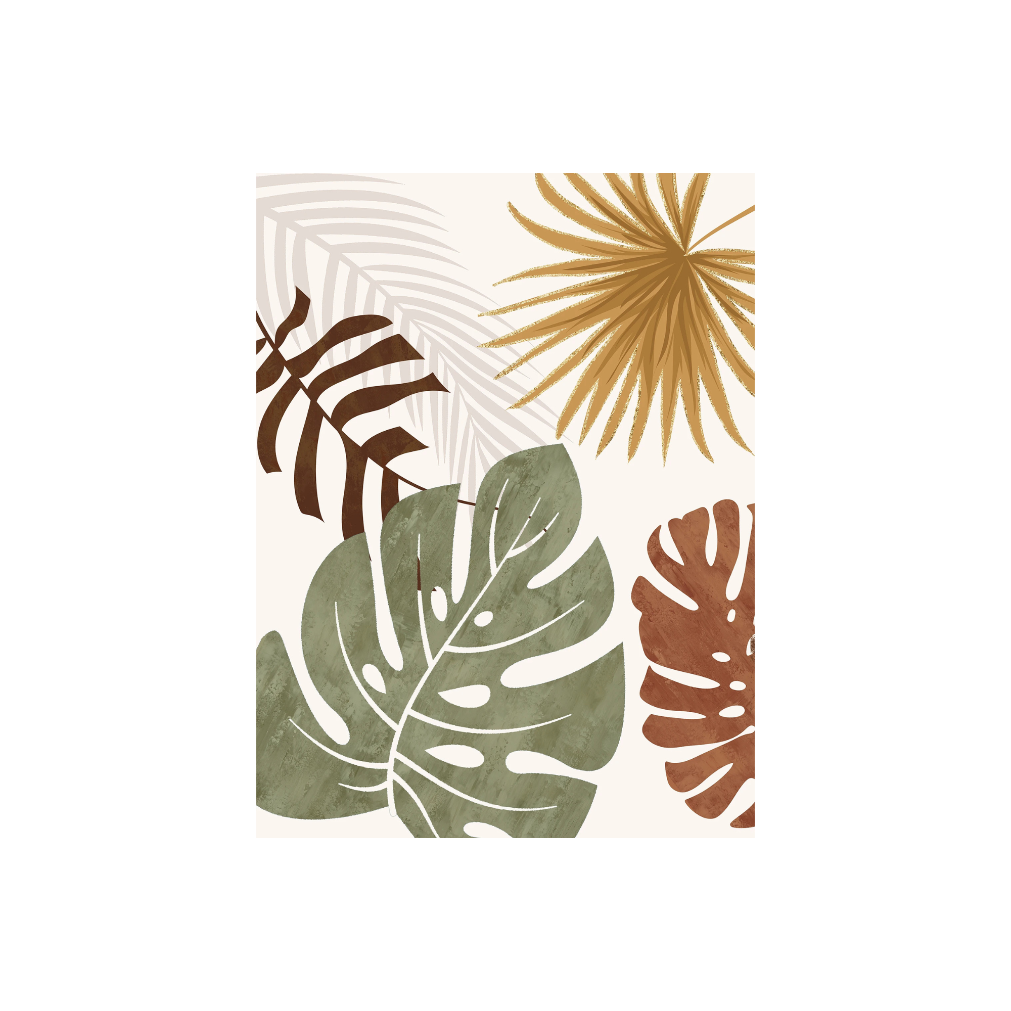 Affiche Feuilles Colorées - Collection Soleil Terracotta