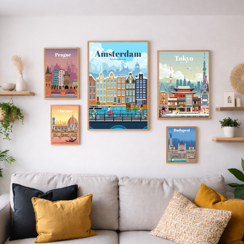 Affiche Amsterdam - Collection Paysages Urbains