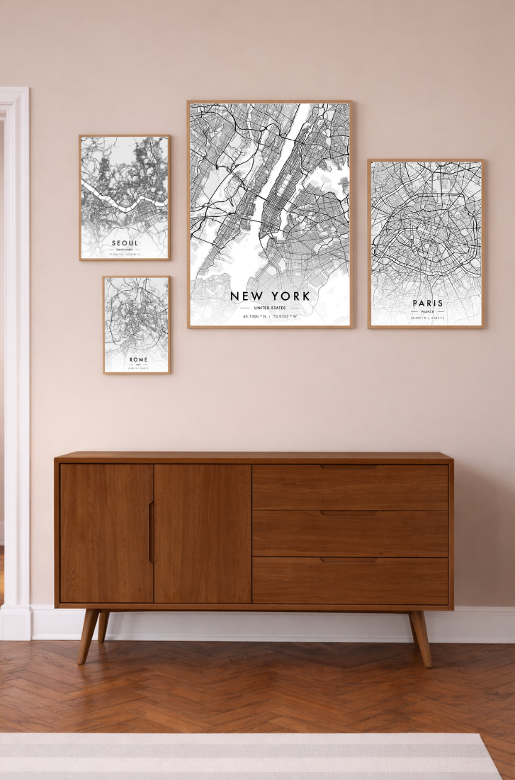 Affiche Carte de New York - Collection Cartes de Villes