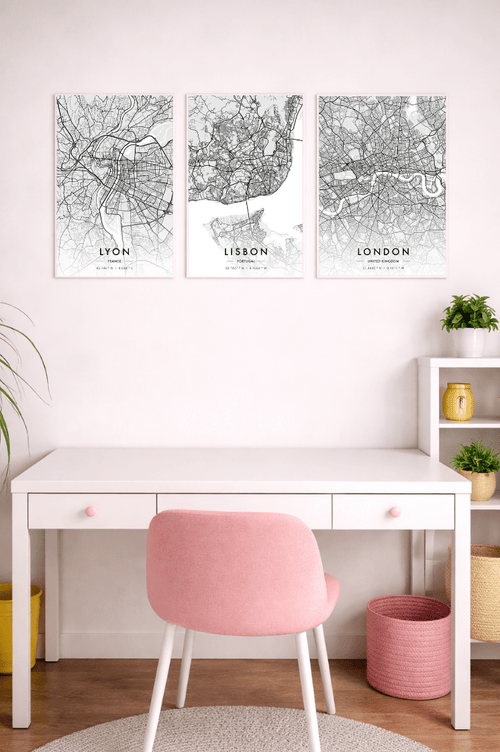 Affiche Carte de Lisbonne - Collection Cartes de Villes
