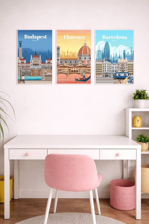 Affiche Barcelona - Collection Paysages Urbains